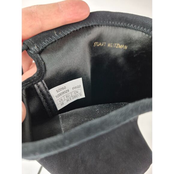 Stuart Weitzman Women's Black Highland Heel Suede Over The Knee Boots Size 6 B - Picture 7 of 7